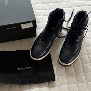 Bugatchi Men's Dark Blue Navy Voltera High-Top Sneakers